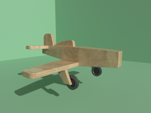 wooden toy airplane for children 3D Model