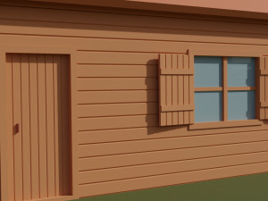 wooden cabin low-poly Modelo 3D