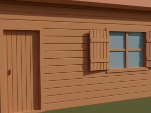 wooden cabin low-poly 3D Model
