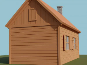 wooden cabin low-poly 3D Model