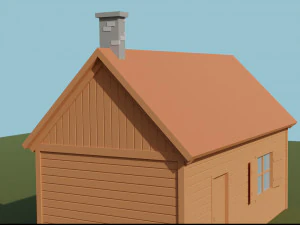 wooden cabin low-poly 3D Model