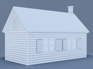 wooden cabin low-poly Modelo 3D