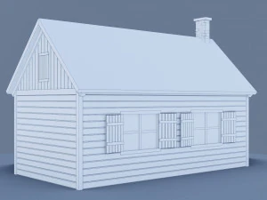 wooden cabin low-poly 3D Model
