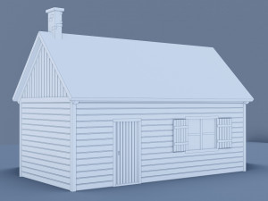 wooden cabin low-poly Modelo 3D