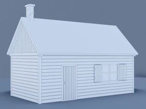 wooden cabin low-poly 3D Model