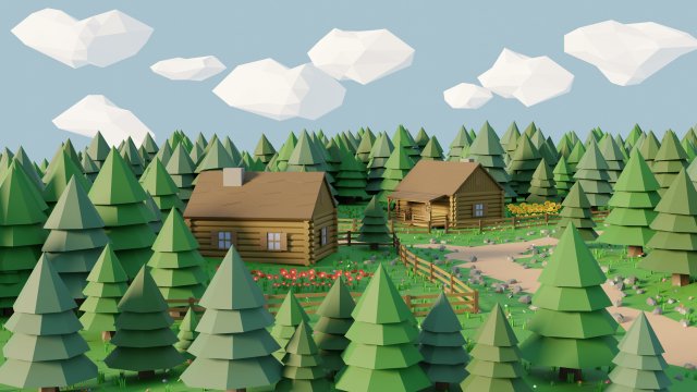 low poly landscape 001 4k CG टेक्स्चर्स .c4d .max .obj .3ds .fbx .stl .blend 