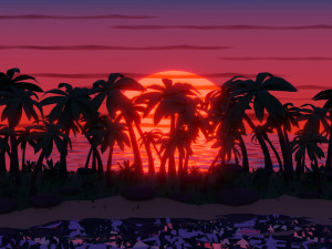 sunset low poly 4k CG टेक्स्चर्स