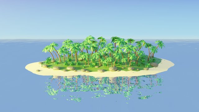 tropical island low poly 4k CG Texturen .c4d .max .obj .3ds .fbx .stl .blend 