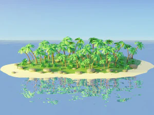 tropical island low poly 4k CG Textures