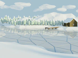 paysage d'hiver low poly 4k CG Textures