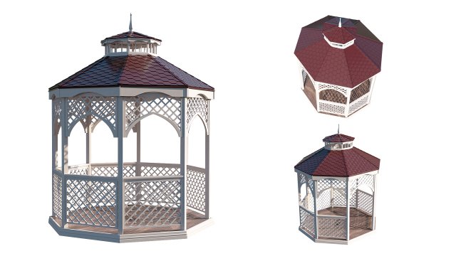 gazebo 3D Model .c4d .max .obj .3ds .fbx .stl .blend 