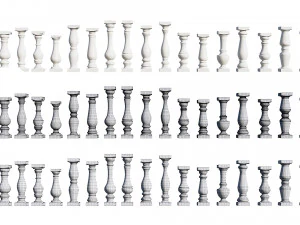 石の手すり子 3Dモデル