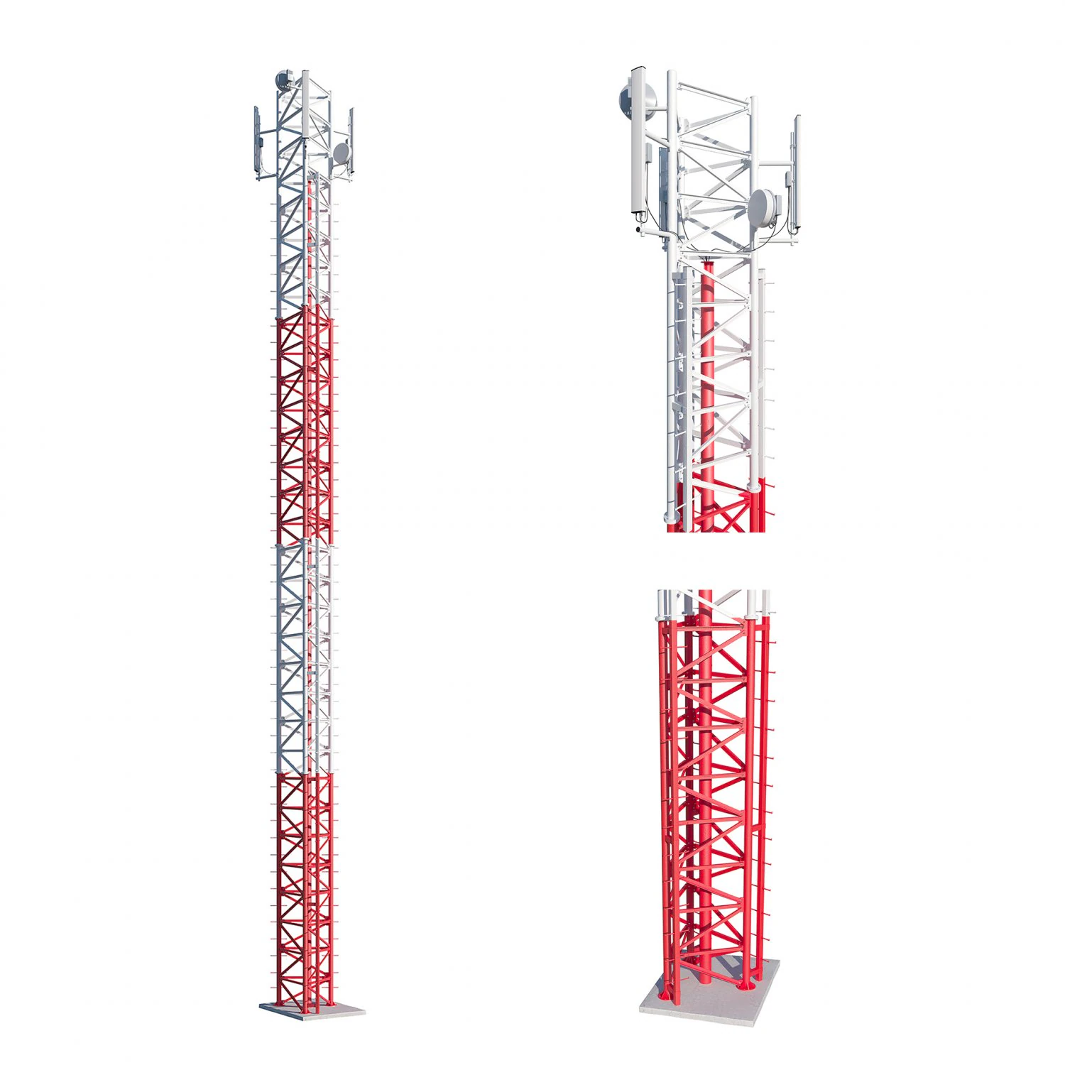 telecommunication tower 3D Model .c4d .max .obj .3ds .fbx .stl .blend 