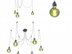 edison lamp chandelier 3D Model