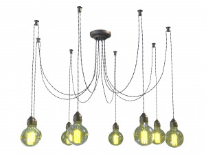 edison lamp chandelier 3D Model