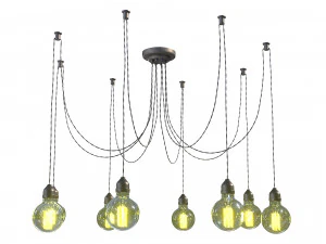edison lamp chandelier 3D Model