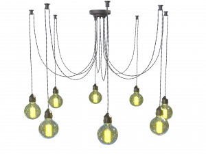 edison lamp chandelier 3D Model