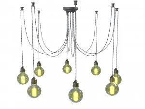 edison lamp chandelier 3D Model