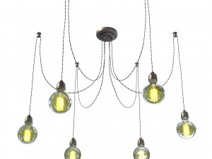 edison lamp chandelier 3D Model