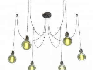 edison lamp chandelier 3D Model
