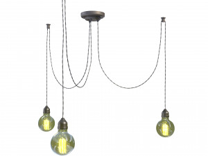 edison lamp chandelier 3D Model