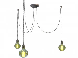 edison lamp chandelier 3D Model