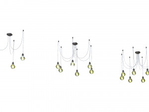 edison lamp chandelier 3D Model