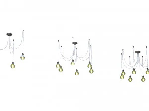 edison lamp chandelier 3D Model