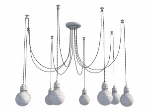 edison lamp chandelier 3D Model