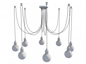 edison lamp chandelier 3D Model