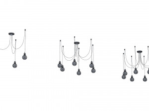 edison lamp chandelier 3D Model