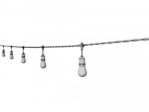 string lights edison lamps 3D Model