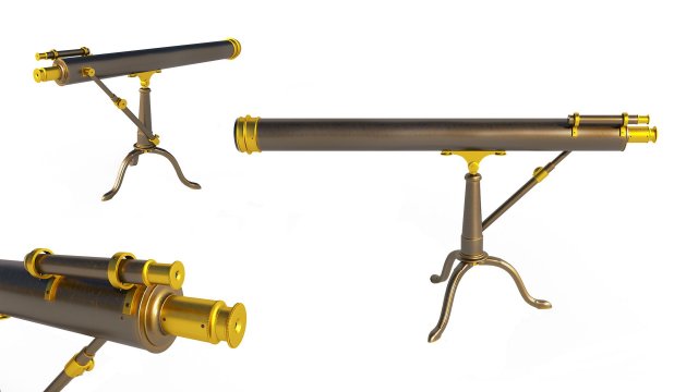 telescope refractor 3D Model .c4d .max .obj .3ds .fbx .stl .blend 