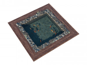 garden pond with fishes Modelo 3D