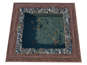 garden pond with fishes Modelo 3D