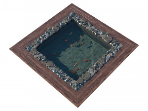 garden pond with fishes Modelo 3D