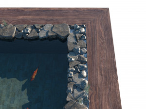 garden pond with fishes Modelo 3D