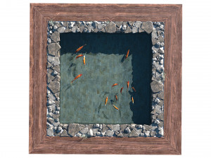 garden pond with fishes Modelo 3D