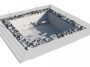 garden pond with fishes Modelo 3D