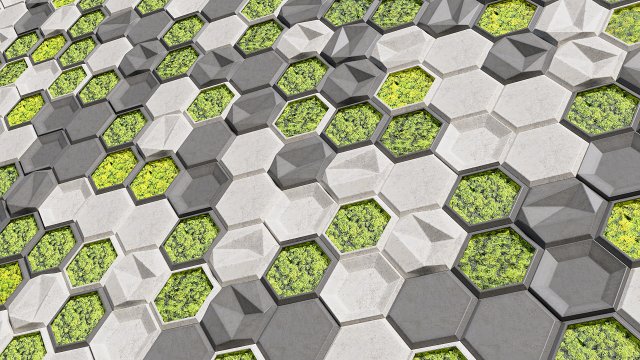 stone panels and stabilized moss 3D 모델 .c4d .max .obj .3ds .fbx .stl .blend 