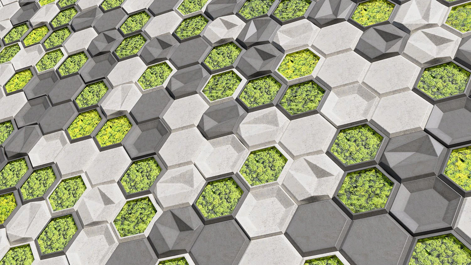 stone panels and stabilized moss 3D Model .c4d .max .obj .3ds .fbx .stl .blend 