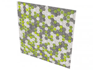 stone panels and stabilized moss 3D Model