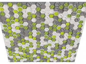 stone panels and stabilized moss 3D Model