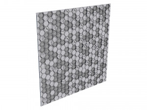 stone panels and stabilized moss 3D 모델