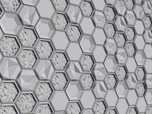 stone panels and stabilized moss 3D 모델