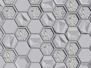 stone panels and stabilized moss 3D Model