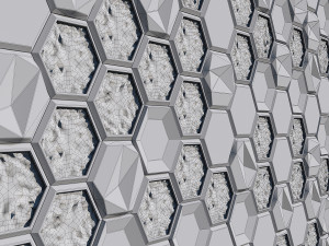 stone panels and stabilized moss 3D 모델