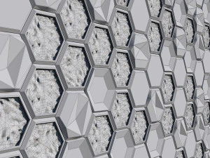 stone panels and stabilized moss 3D Model