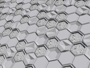 stone panels and stabilized moss 3D 모델