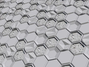 stone panels and stabilized moss 3D Model